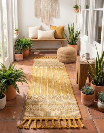 2' 2 x 8' 2 Easy-Clean Eco Bohemian Indoor / Outdoor Runner Rug