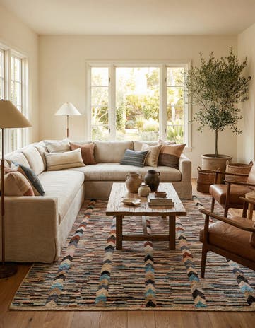 6' 3 x 9' 4 Hand Knotted Moroccan Wool Rug