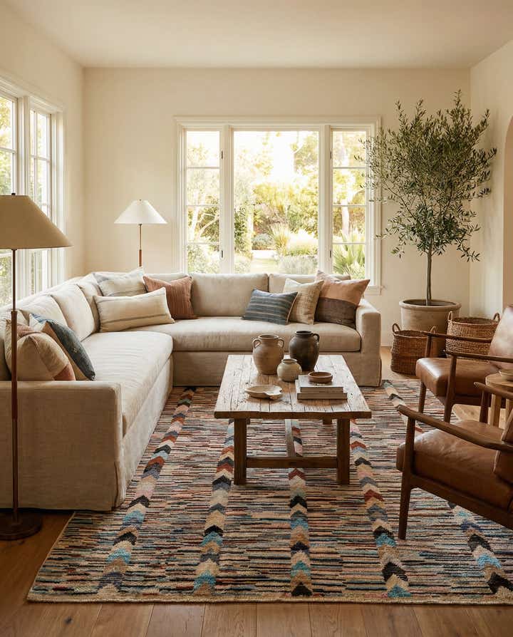 6' 3 x 9' 4 Hand Knotted Moroccan Wool Rug