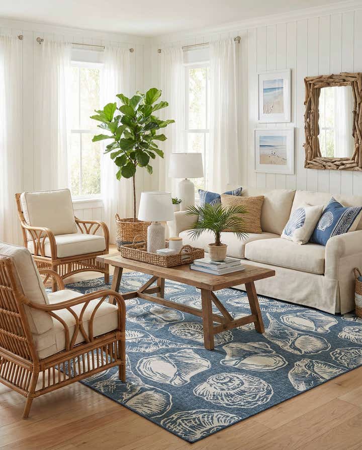 9' x 12' Easy-Clean Coastal Indoor / Outdoor Rug