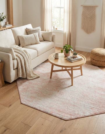 Carnation Pink Aurora Octagon Rug