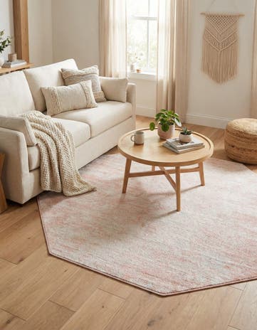 Carnation Pink Aurora Octagon Rug