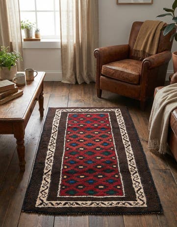 2' 9 x 4' 7 Hand Knotted Balouch Persian Wool Rug