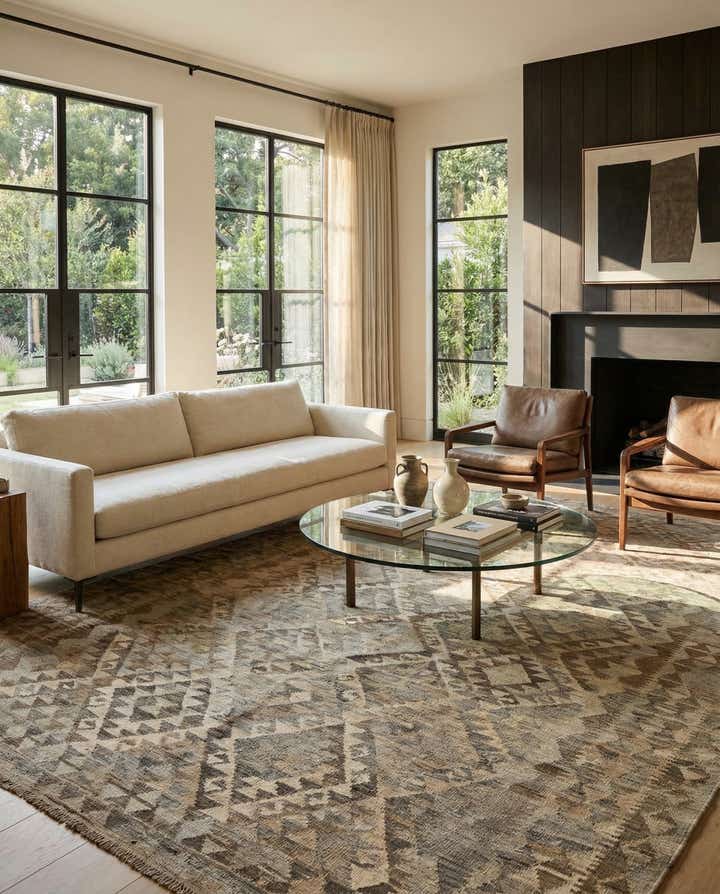 6' 8 x 10' Hand Woven Kilim Maymana Wool Rug