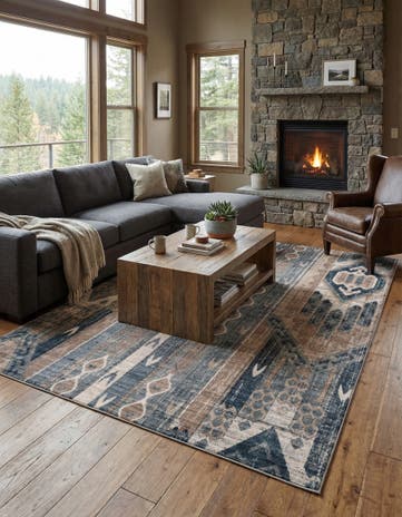 Navy Blue Oregon Rug