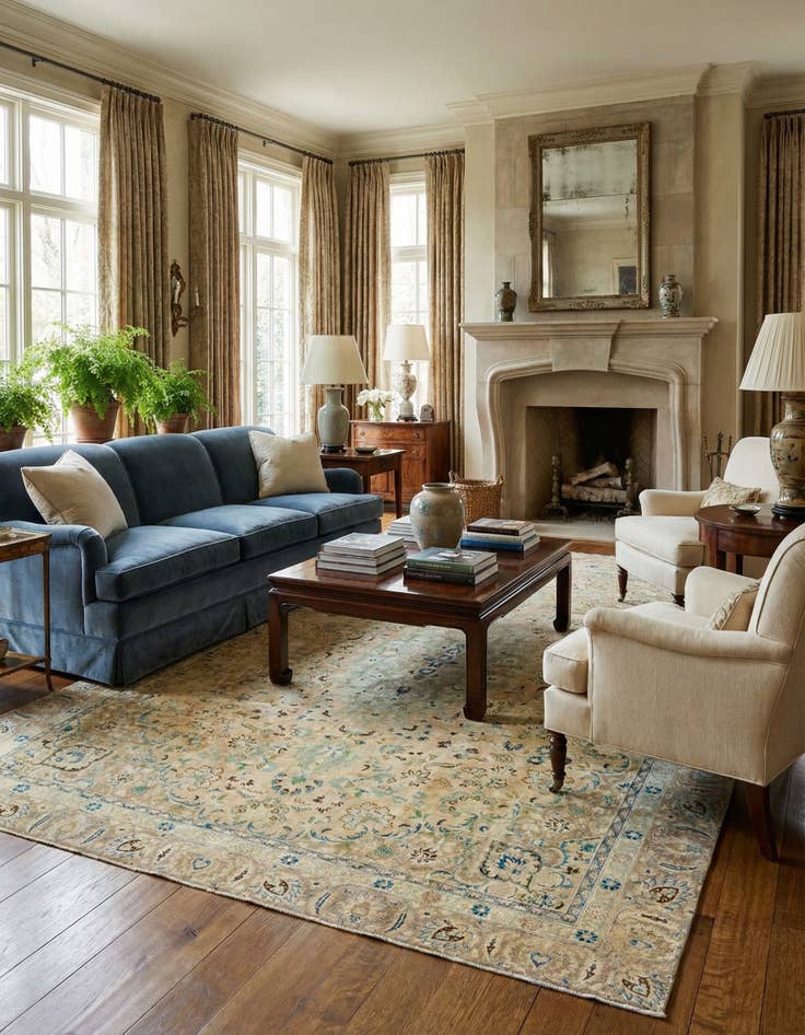 Detail image of 8' 10 x 11' 5  Hand Knotted Ultra Vintage Persian Wool Rug