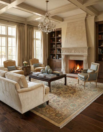 8' 5 x 10' 5 Hand Knotted Indo Tabriz Wool Rug