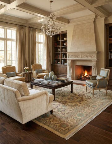 8' 5 x 10' 5 Hand Knotted Indo Tabriz Wool Rug