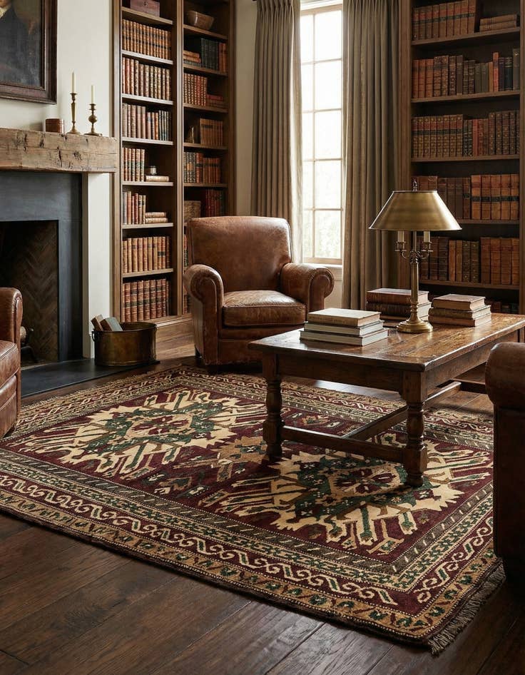 Detail image of 5' x 6' 7 Hand Knotted Kars Wool Rug