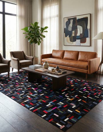5' 1 x 8' 2 Cowhide - Patchwork Rug