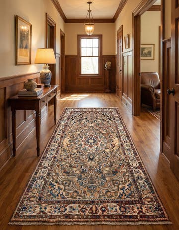 5' 1 x 9' 8 Hamedan Wool Runner Rug
