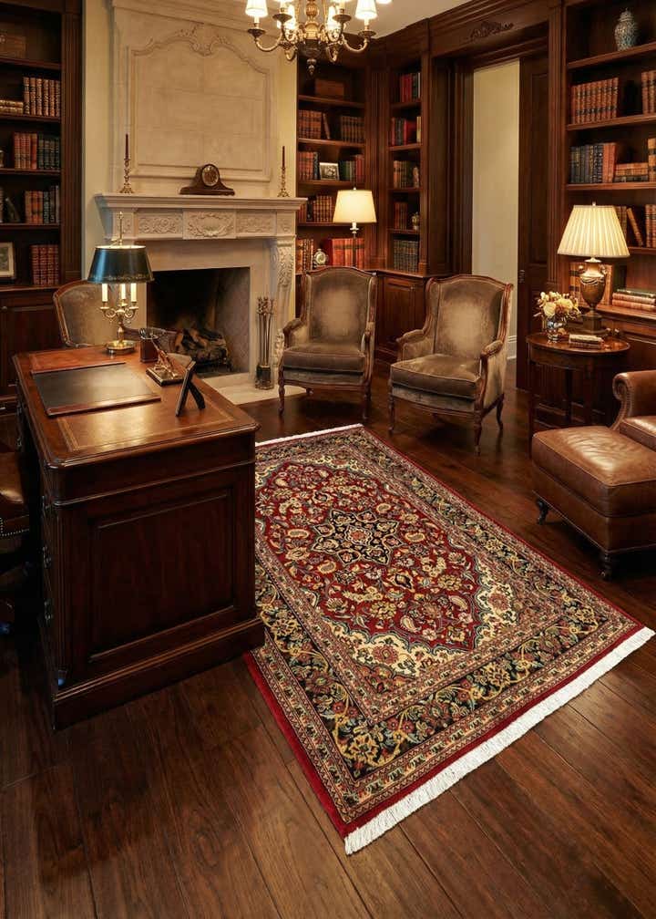 3' 3 x 5' 3 Hand Knotted Qom Persian Rug