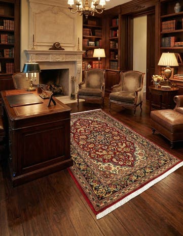 3' 3 x 5' 3 Hand Knotted Qom Persian Rug