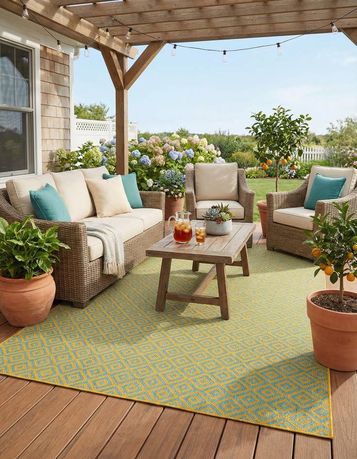 Detail image of 7' x 10'  Washable Jill Zarin Costa Rica Indoor / Outdoor Rug