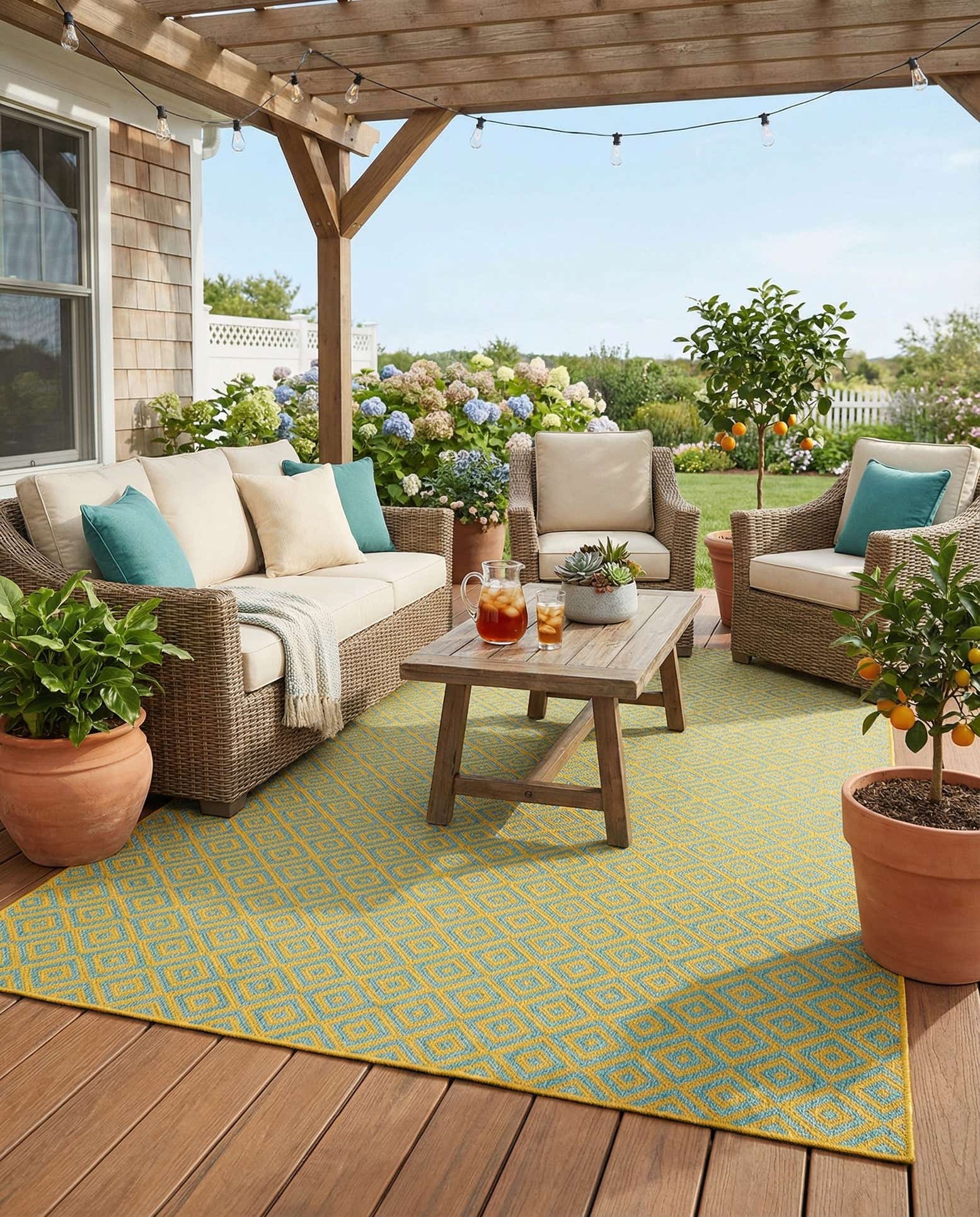7' x 10' Easy-Clean Jill Zarin Costa Rica Indoor / Outdoor Rug