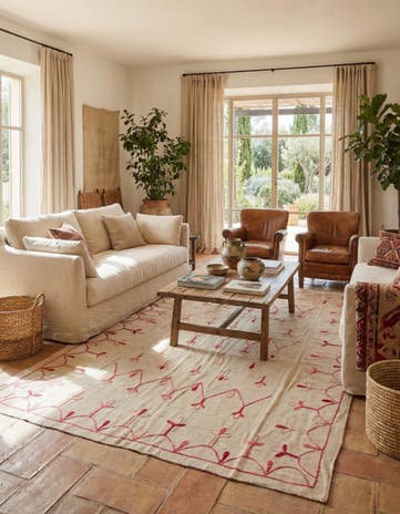 5' 11 x 7' 5 Hand Woven Kilim Suzani Wool Rug