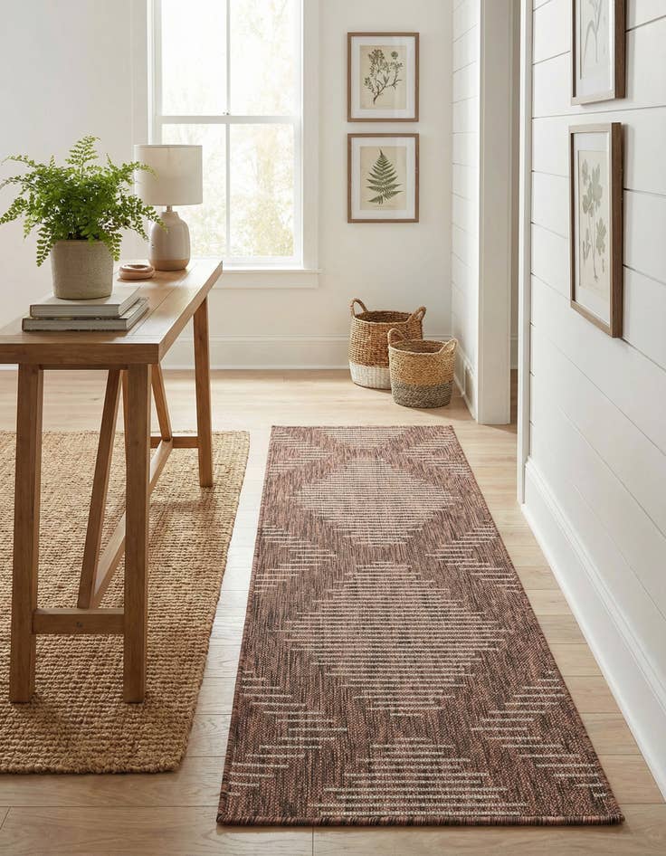 Detail image of  2' x 5' 3  Washable Modern Indoor / Outdoor Runner Rug