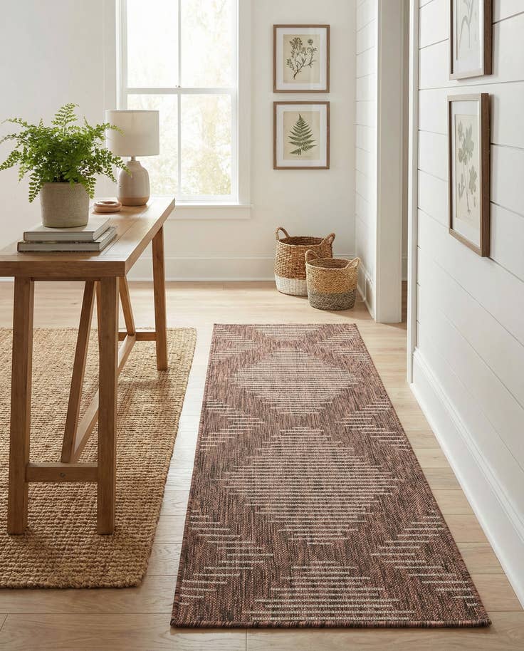 Detail image of 2' x 5' 3 Easy-Clean Modern Indoor / Outdoor Runner Rug