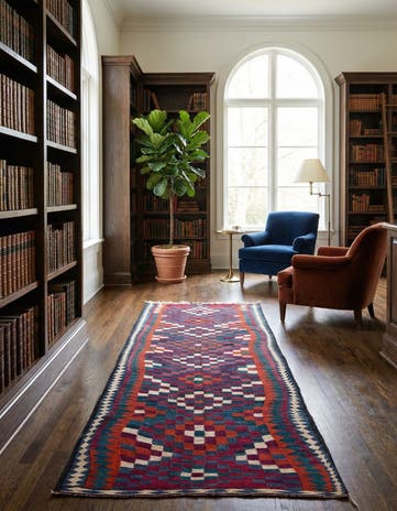 5' x 10' Hand Woven Kilim Fars Wool Runner Rug