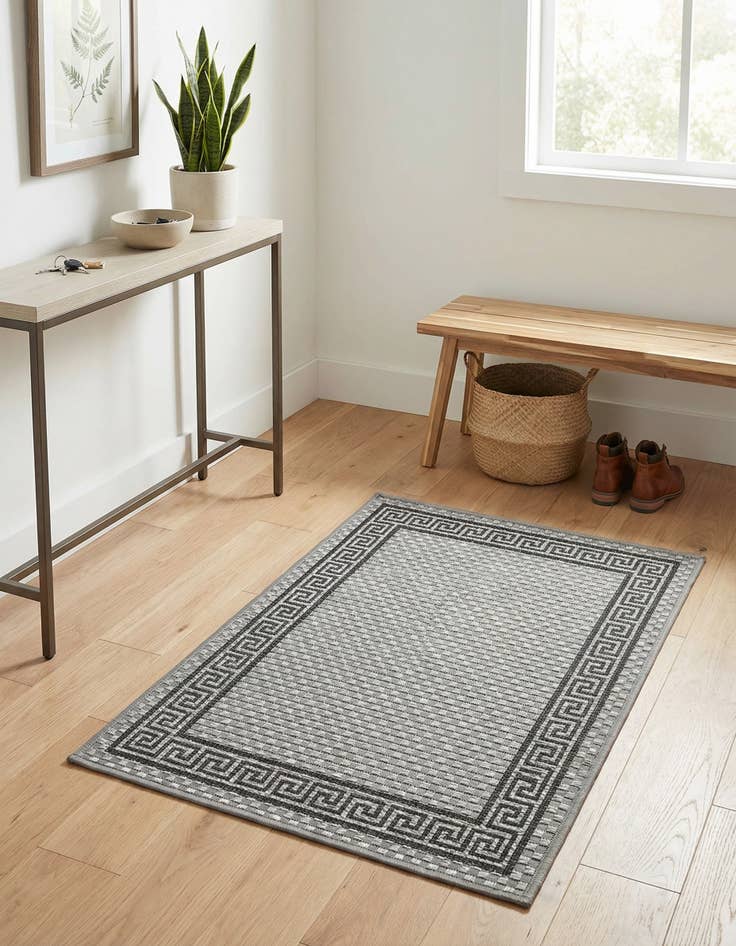 Detail image of 2' 2 x 3'  Washable Border Indoor / Outdoor Rug