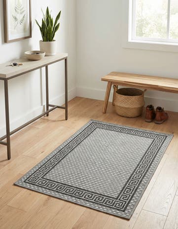 2' 2 x 3' Easy-Clean Border Indoor / Outdoor Rug