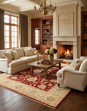 8' 3 x 9' 3 Hand Knotted Peshawar Ziegler Rug