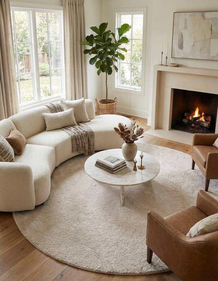 Detail image of  12' x 12' Solid Frieze Round Rug