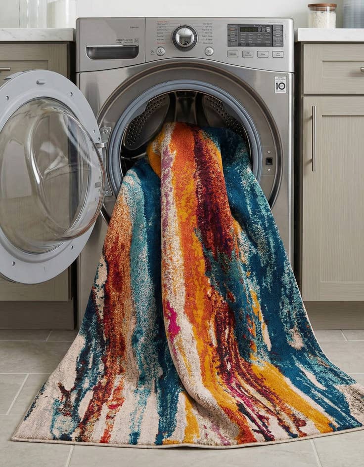 Detail image of 7' 10 x 10'  Washable Haerfest Rug