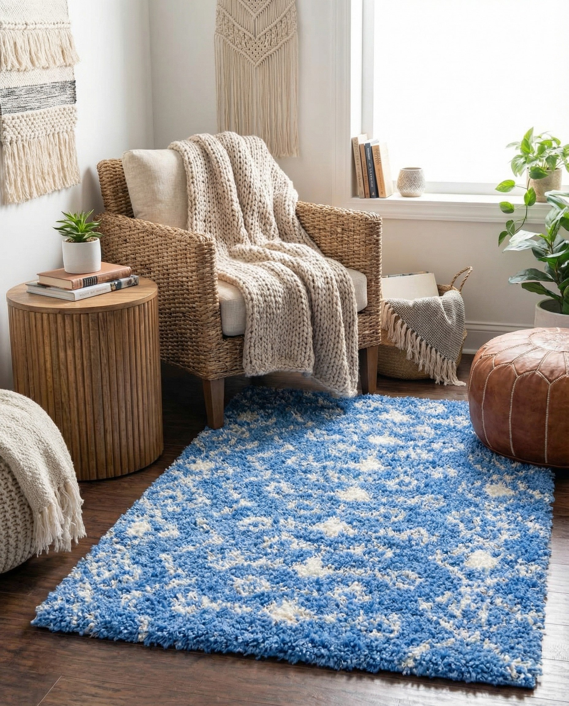  2' x 3' Moroccan Trellis Shag Rug