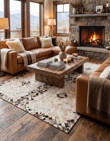 5' x 7' 10 Cowhide Stocks Rug