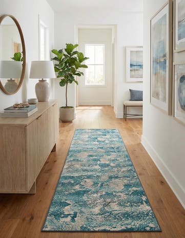 2' 7 x 10' Easy-Clean Modern Indoor / Outdoor Runner Rug