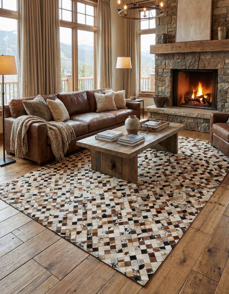 Detail image of  8' x 10' Cowhide Leather Rug