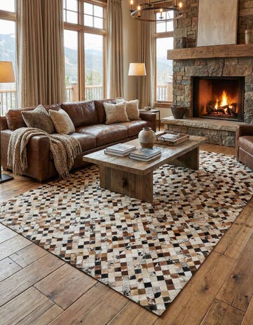 8' x 10' Cowhide Leather Rug