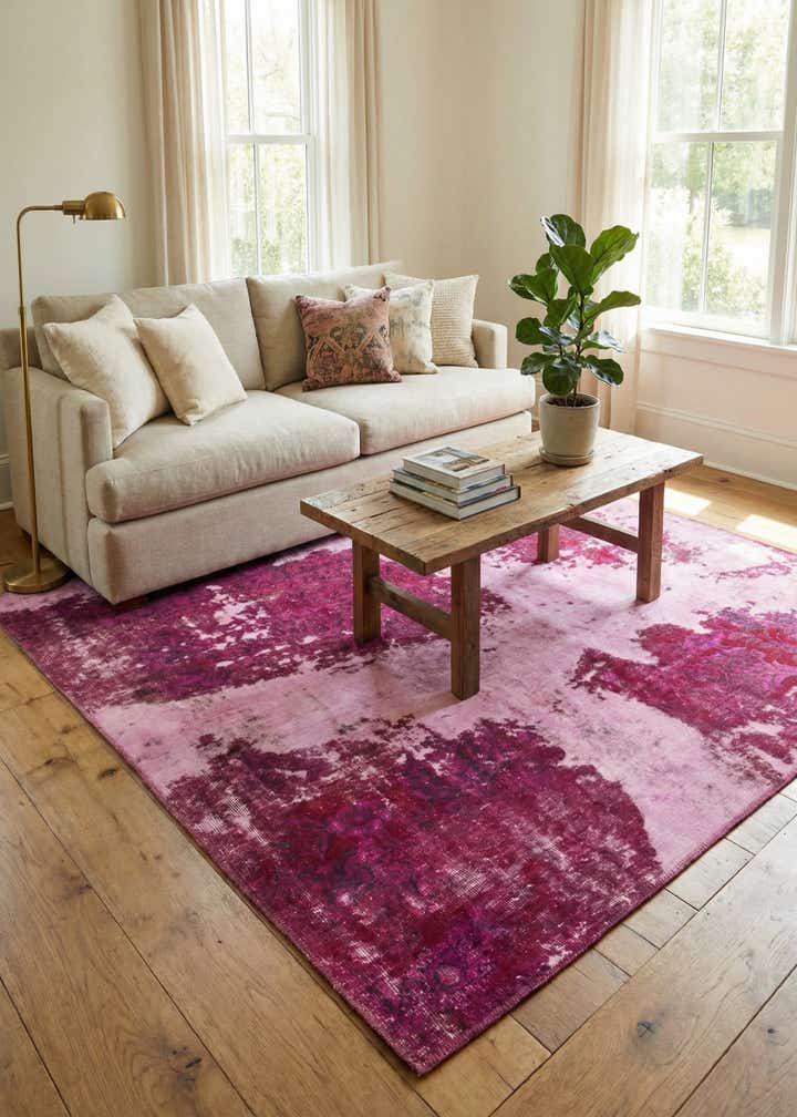 5' 10 x 6' Hand Knotted Ultra Vintage Persian Wool Square Rug