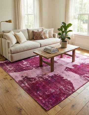5' 10 x 6' Hand Knotted Ultra Vintage Persian Wool Square Rug