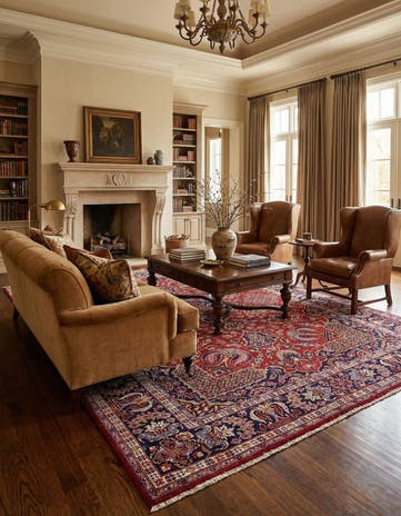 9' 7 x 13' Hand Knotted Isfahan Persian Wool Rug