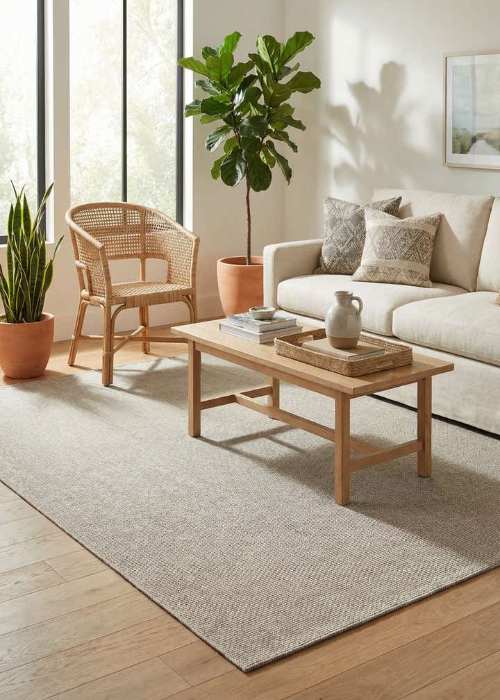 7' x 10' Easy-Clean Solid Indoor / Outdoor Rug
