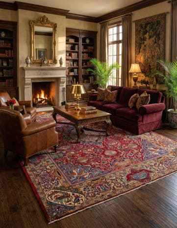 9' 8 x 12' 7 Hand Knotted Kashmar Persian Wool Rug