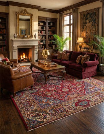 9' 8 x 12' 7 Hand Knotted Kashmar Persian Wool Rug
