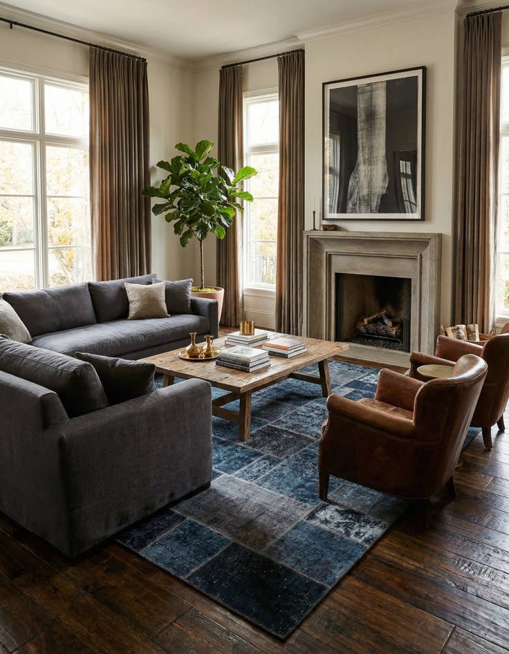 Detail image of 6' 1 x 9' 1  Hand Knotted Ultra Vintage Persian Wool Rug