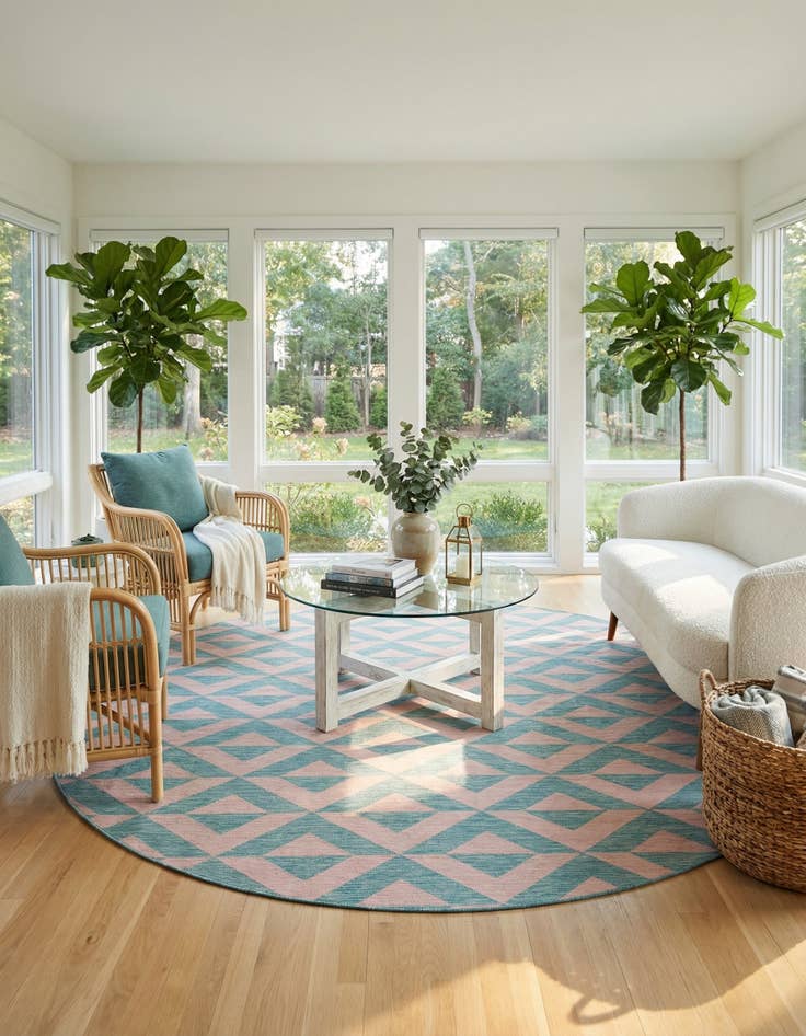 Detail image of 10' 8 x 10' 8  Washable Jill Zarin Napa Indoor / Outdoor Round Rug