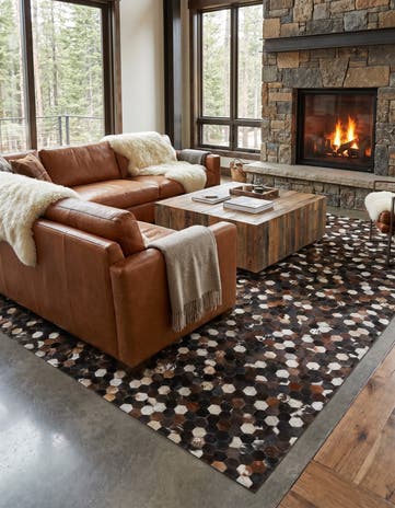 5' x 7' 10 Cowhide Leather Rug