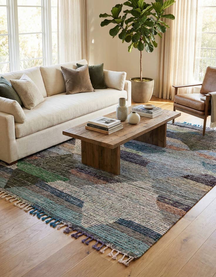 Detail image of 8' 2 x 10' 1  Hand Knotted Moroccan Wool Rug