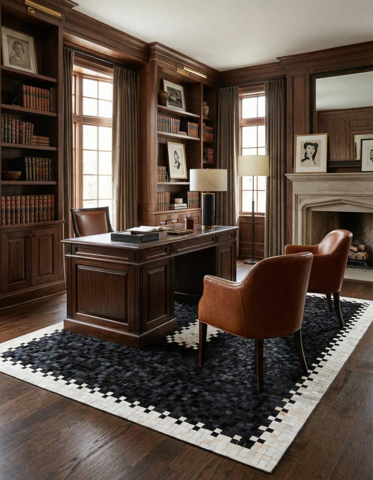 Detail image of 8' 1 x 10' Cowhide Stocks Rug