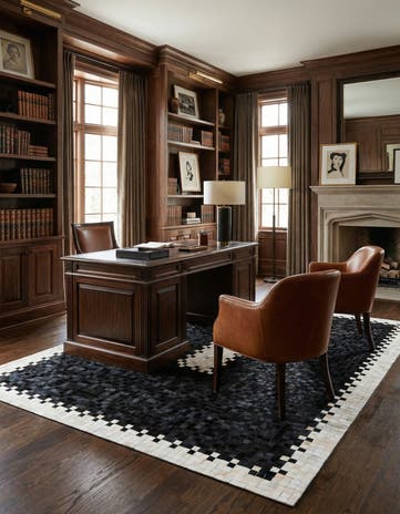 8' 1 x 10' Cowhide Stocks Rug