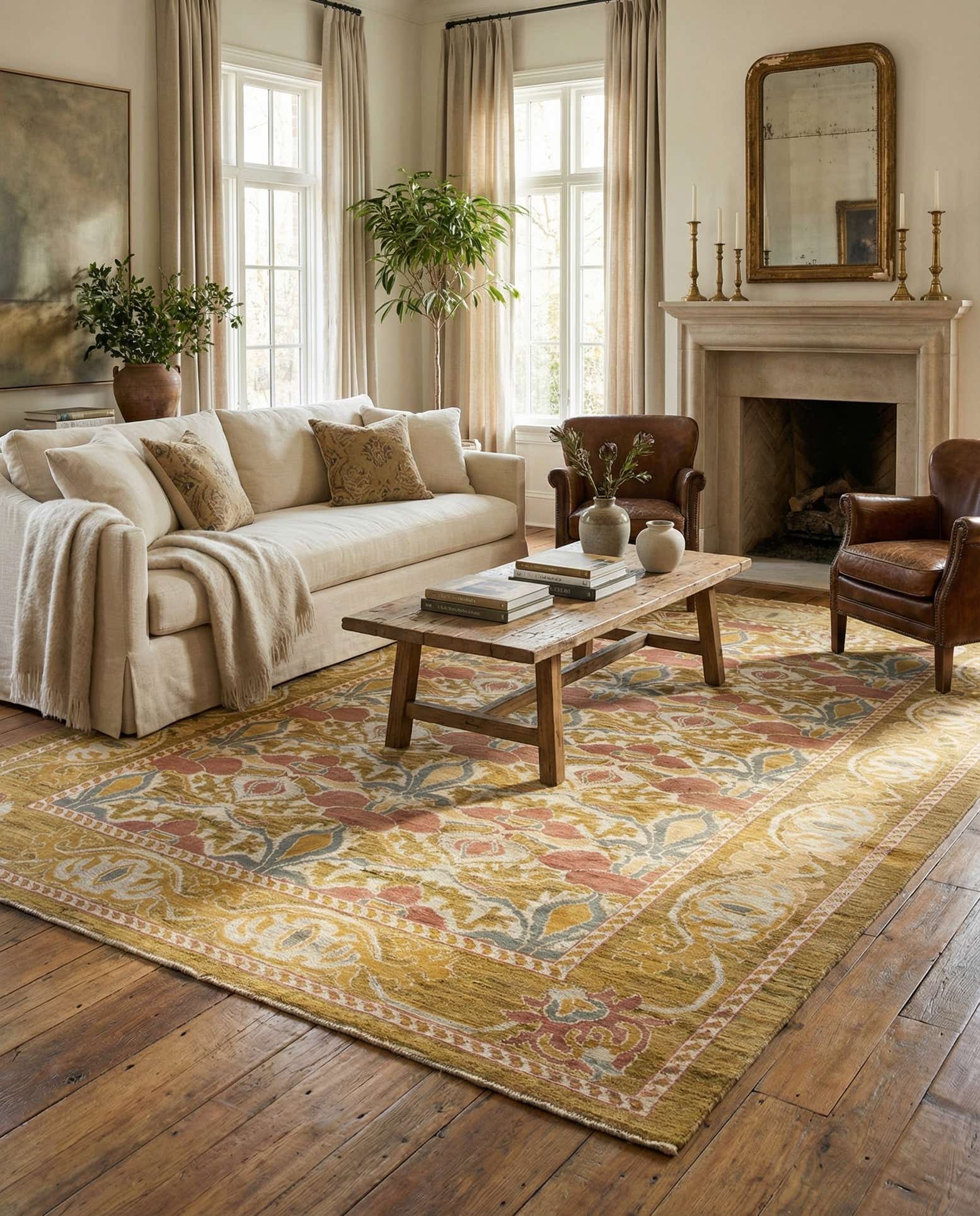 9' 7 x 14' 9 Hand Knotted Oushak Wool Rug
