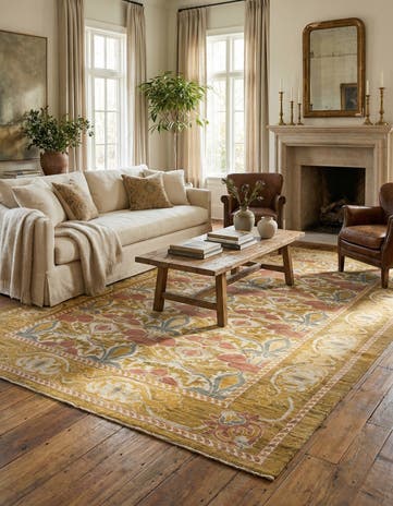 9' 7 x 14' 9 Hand Knotted Oushak Wool Rug
