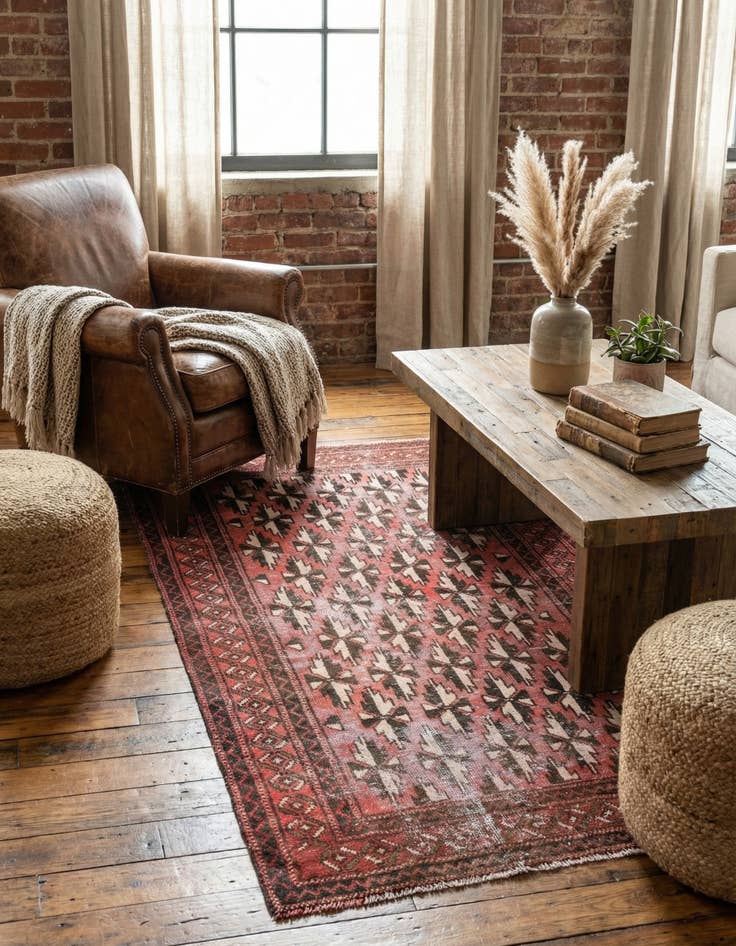 Detail image of 4' x 6' 3  Hand Knotted Ultra Vintage Persian Wool Rug