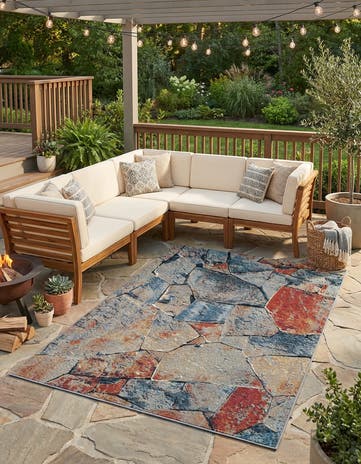 5' x 8' Easy-Clean Modern Indoor / Outdoor Rug
