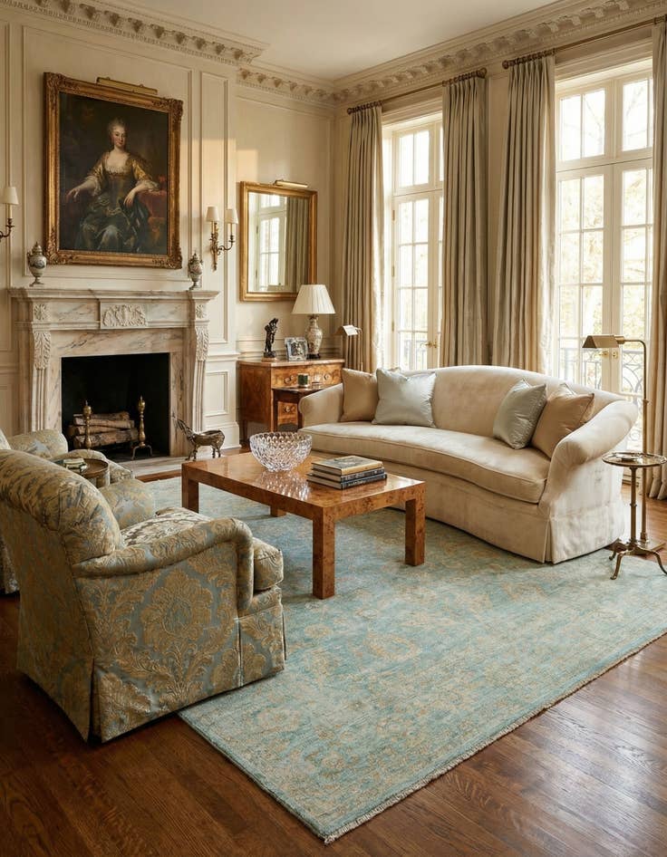 Detail image of 7' 8 x 9' 10  Hand Knotted Ziegler Rug